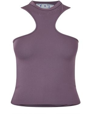 Off-White c/o Virgil Abloh Asymmetric Racer Back Tank Vest - Purple