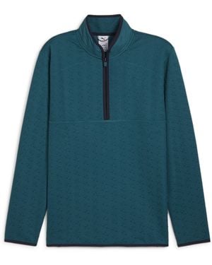 PUMA X Ap Jacquard Quarter Zip Polo Shirt - Blue