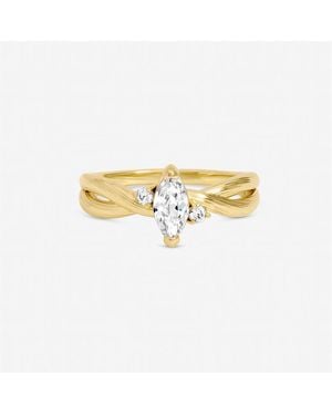 Jon Richard Plated Navette Cubic Zirconia Ring - Metallic