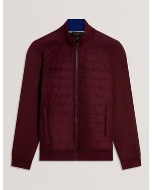 Ted Baker Long Sleeve Quilted Hybrid Jacket - Red