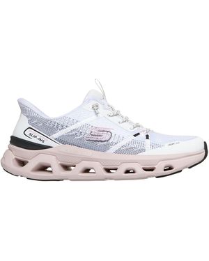 Skechers Engineered Mesh Knotted Bungee Slip On Trainers - White