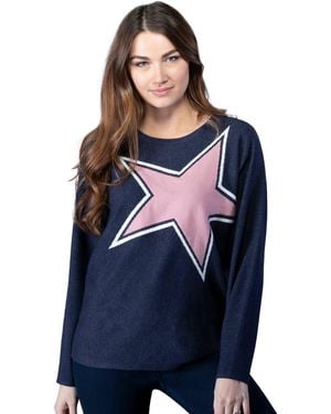 Maison De Nimes Star Crew Neck Jumper - Blue