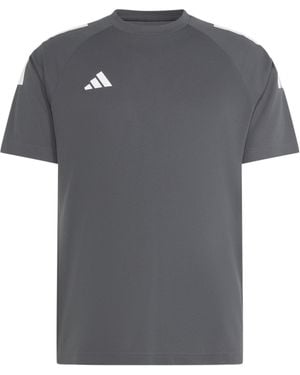 adidas Classic 3 Stripe Sereno T-Shirt - Grey