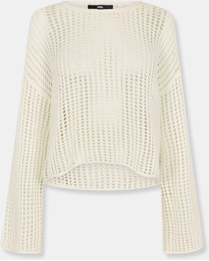 Vans Mila Open Cropped Crew Knitted Top - Natural