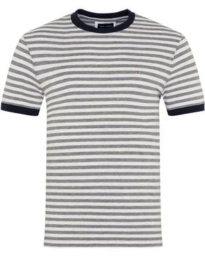 Eden Park Short-Sleeved Striped T-Shirt - Grey