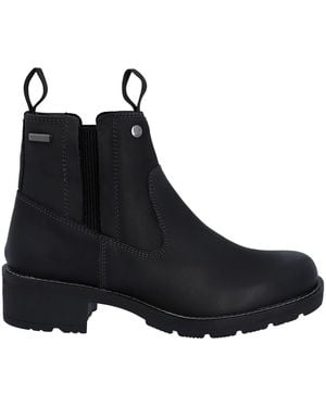 HUNTER Skye Dealer Leather Flat Ankle Boots - Black