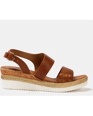 Firetrap Ella Ladies Back-Strap Wedge Sandals - Brown