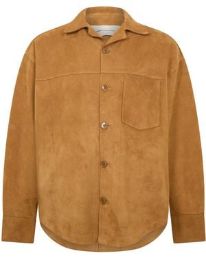 Ami Paris Suede Overshirt - Brown