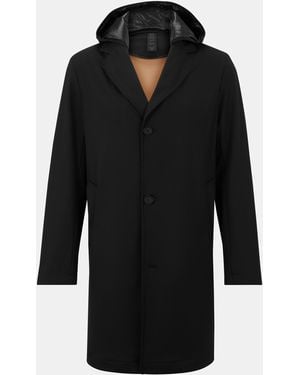 BOSS P-Cam-J-Hood Water-Resistant Hooded Trench Coat - Black