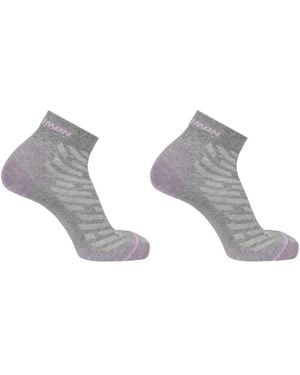 Salomon Wool Quarter 2 Pack Walking Socks - Grey