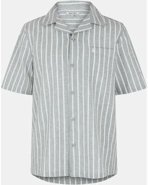 Jack Wills Jw Linen Short-Sleeve Plain Shirt - Grey