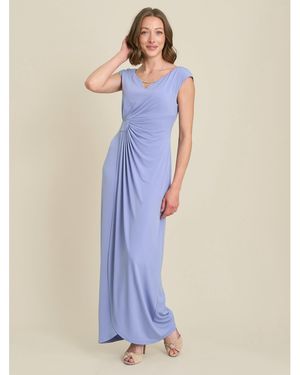 Gina Bacconi Bailee Jersey Diamante Trim Maxi Dress - Blue