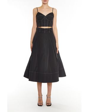 True Decadence Cut Out Sweetheart Neck Spaghetti Strap Bustier Tank - Black