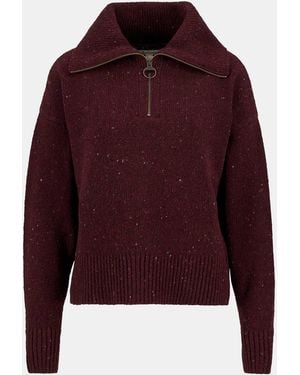 Barbour Lavensale Half Zip Jumper - Red