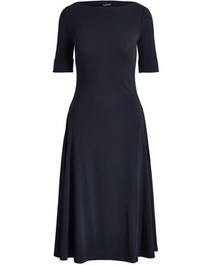 Ralph Lauren Boat-Neck Jersey Midi Dress - Blue