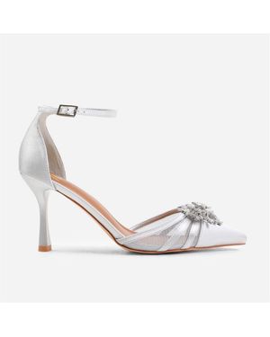 Where's That From Vera High Heel With Pointed Toe And Diamante Detai - White