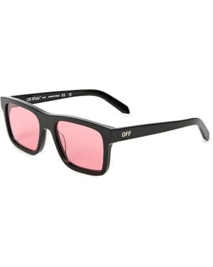 Off-White c/o Virgil Abloh Galena Round Acetate Sunglasses - Red