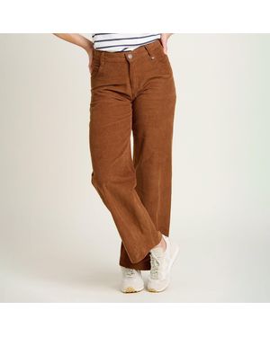 Brakeburn Wide Leg Corduroy Trousers - Brown