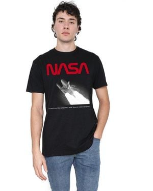 NASA Flight Cotton T-Shirt - Black