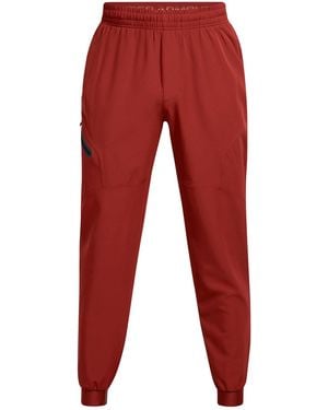 Under Armour Unstoppable Closed Hem Woven Joggers - Red