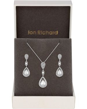 Jon Richard Plated Crystal Matching Set - Black