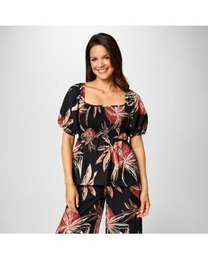 Biba Square Neck Top - Black