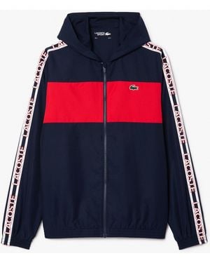 Lacoste Colour Block Logo Stripe Tennis Jacket - Blue