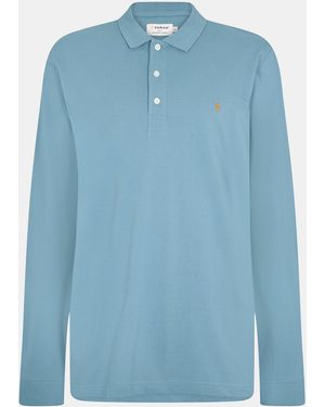 Farah Long-Sleeve Polo Shirt - Blue