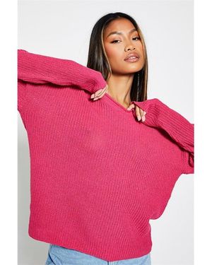 I Saw It First Crew Neck Knitted Jumper - Pink