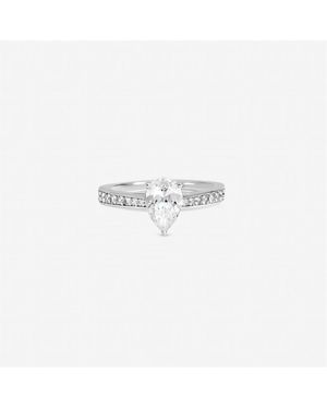 Inicio Sterling Pear Engagement Ring - White