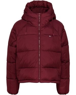 Tommy Hilfiger Recycled Hooded Short Puffer Jacket - Red