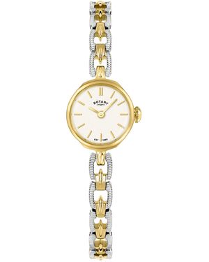 Rotary Ladies 1985 Two Tone Plated Bracelet Watch - Metallic