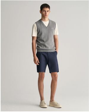 GANT Slim Fit Twill Shorts - Blue