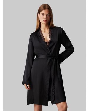 Calvin Klein Kimono Dressing Gown - Black
