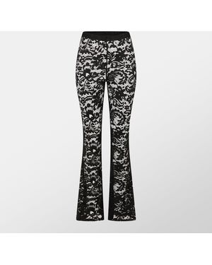Missy Empire Lace Flared Trousers - Black