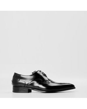 Jeffery West Sopano Croc Derby Shoes - Black