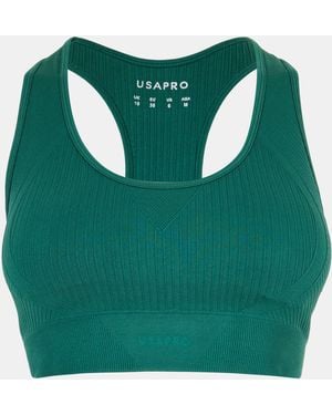 Usa Pro Seamless Crop Sports Bra - Green