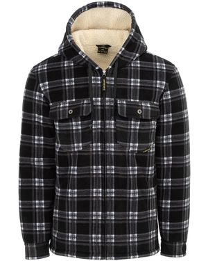 Dunlop Full Zip Checked Hoodie - Black