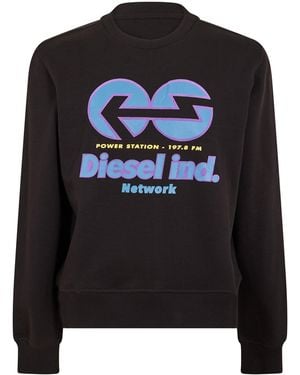 DIESEL Ginn Felpa Crew Sweatshirt - Black