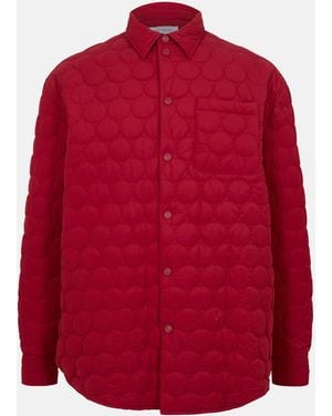 Off-White c/o Virgil Abloh Off Solid Patterned Quilted Overshirt - Red