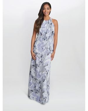 Gina Bacconi Esty Long Printed Maxi - Blue