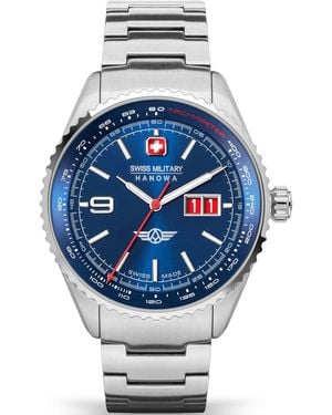 Swiss Military Hanowa Afterburn Stainless Steel Sports Analogue Quartz Watch - Metallic
