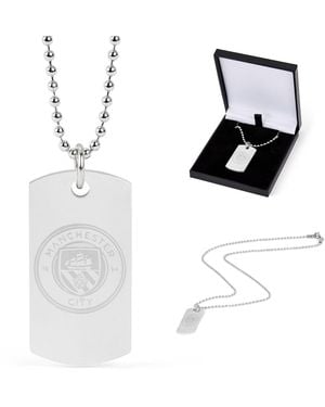 Team Officially Licensed Stainless Steel Dog Tag And Ball Chain - White