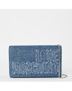 Love Moschino Denim Cross Body Bag - Blue
