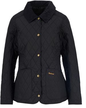 Barbour Annandale Diamond Quilted Long Sleeve Hip Length Jacket - Black