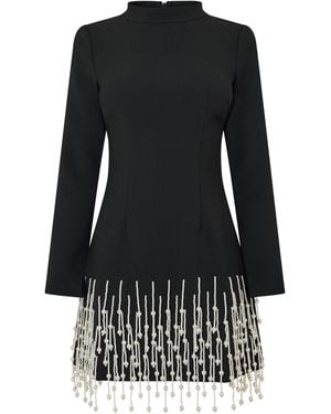 Odd Muse Pearl Sleeved Mini Dress - Black