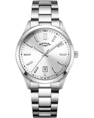 Rotary Heritage Dial Ss Bracelet Watc - Metallic