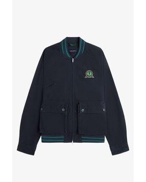 Fred Perry Laurel Emblem Bomber Jacket - Blue