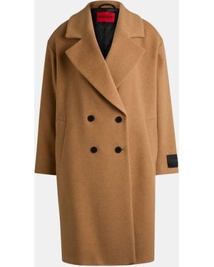 HUGO Tailored Overcoat - Brown