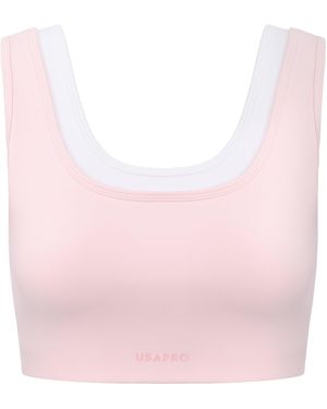 Usa Pro Mock Layer Bra - Pink